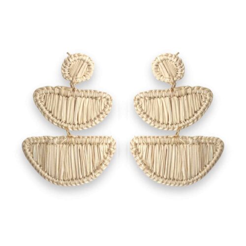 Iraca Palm Straw Earrings 15
